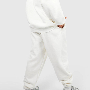 Conjunto de Sudadera con capucha y pantalones de gran tamaño informal de invierno con logotipo de diseñador personalizado para mujer, chándal de 2 piezas con cierre de Jersey - Product Image 2