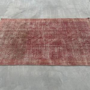 พรมตุรกีวินเทจ ขนาด 3.6x6.4 ฟุต (109x196 ซม.) ลายตารางสีแดง - Product Image 3