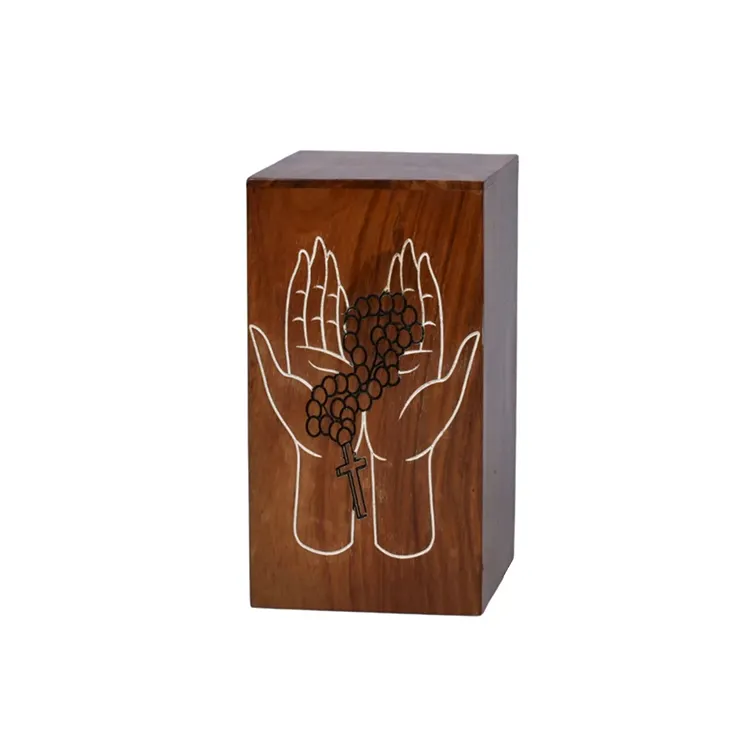 Handcrafted Indian Rosewood Urn: Celebrate Life's Beauty with Custom Engravings Tailored to Your Loved One's Memory