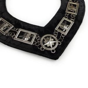 Daughters Of Sphinx Collar de cadena chapado en oro en terciopelo negro Masonic Royal Arch Past Sumo Sacerdote Collares de cadena personalizados - Product Image 4