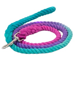 Premium Quality Cotton <b>Dog</b> Rope <b>Leash</b> <b>Dog</b> Rope <b>Leash</b> in Green Purple and Pink - Product Image 1
