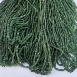 2mm 4mm Natural Green Emerald Stone Smooth Rondelle Beads Strands <b>String</b> Precious Stones for Jewelry Making Necklace <b>Bracelet</b> - Product Image 1
