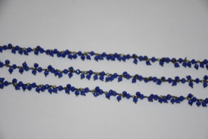 <b>Black</b> & Copper Plated Blue Quartz Glass Beads Rondelle Cluster Rosary <b>Chain</b> Wire Beaded <b>Chain</b> for Jewelry Making, finding - Product Image 3