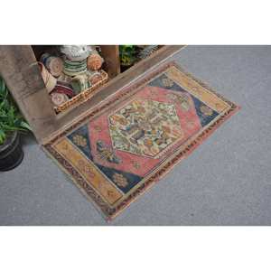 Vintage 1.8 X 3.1ft rose noir fait à la main laine bambou soie tapis rectangulaire turc Design Patchwork motif pour les adolescents Latex soutenu - Product Image 2