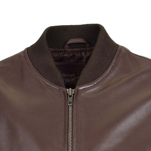 แจ็คเก็ตบอมเบอร์หนังสำหรับผู้ชายเสื้อนอกลำลองพิมพ์ลายปักโลโก้ออกแบบได้ตามต้องการ - Product Image 2