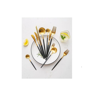 Juego de cuchara de vajilla de latón puro martillado de 6 piezas Utensilios de cocina con oro pulido al mejor precio - Product Image 1