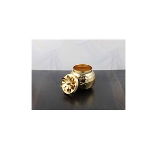 Cuenco de latón para frutas secas, pieza decorativa con mango antiguo, forma de cubo, tazón de frutas secas de latón, venta al por mayor - Product Image 2