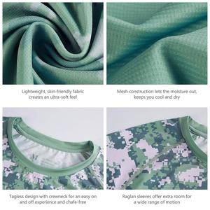 Camo Fishing Shirt Long Sleeve Spandex Polyester Moisture Wicking Digital <b>Print</b> Outdoor Sportswear UV Protection - Product Image 6