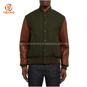 Chaqueta universitaria de mangas de cuero de lana para hombre de alta calidad: elegante e ideal para ropa informal y chaquetas universitarias de estilo clásico OEM - Product Image 5