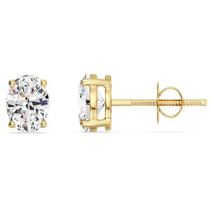 Oval Cut Lab Grown Diamond Stud <b>Earrings</b> - Product Image 2