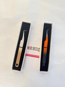 Juego de Pinzas para Extensión de Pestañas con Degradado de Color Personalizado, Pinzas de Acero Inoxidable con Agarre de Diamante y Diseño de Corazón y Mariposa - Product Image 2
