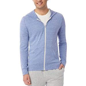 Sudadera con capucha de lana para hombre, ropa deportiva de Color sólido con cremallera completa, térmico, con Logo personalizado, para gimnasio, novedad de invierno - Product Image 3