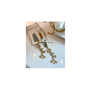 ชุดมีดสำหรับเสิร์ฟเค้กและมีดขัดเงากระจกทำจากทองเหลืองแท้วินเทจ - Product Image 1