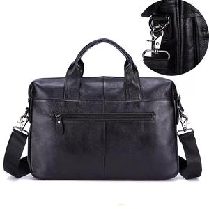 Original Black <b>Men</b> Genuine Leather Handbags Large Leather 14" Laptop <b>Messenger</b> <b>Bags</b> Business <b>Men's</b> Travel <b>Bags</b> by Maximize Wear - Product Image 3