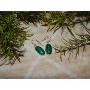 Boucles d'oreilles en pierres précieuses malachite faites à la main en argent sterling cadeau de mariage pour les femmes Style mignon - Product Image 3