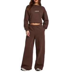 Chándal Deportivo Informal para Mujer, Color Sólido, con Top Corto, Diseño de Alta Calidad, Precio Económico, con Logotipo Personalizado, Venta al Por Mayor, 2026 - Product Image 1