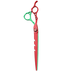 Wholesale Pet Grooming <b>Scissors</b> Red And Green Color Coated Stainless Steel <b>Dog</b> Grooming <b>Scissors</b> With Logo - Product Image 5