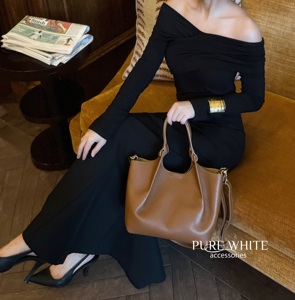 Bolso elegante de cuero italiano con asa superior y correa desmontable-PM681 - Product Image 1