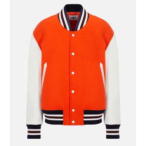 Parches de chenilla bordada, Mangas de cuero genuino de lana, chaqueta personalizada de béisbol para Universidad - Product Image 1