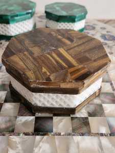 สร้อยคออะคริลิคฝังพลอยตาเสือกล่องใส่นาฬิกาหินอ่อนที่สวยงามที่เก็บของขวัญล้ำค่า - Product Image 5