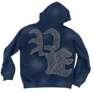 Offre Spéciale personnalisé en gros hommes recadrée épais tendance Style fabricant haute qualité graphique broderie lavage à l'acide à capuche - Product Image 5