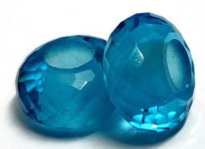 Topacio azul suizo Cuarzo 14,5mm Rondelle Big Hole Beads 5mm Drill Gemstone Big Hole Beads para hacer pulsera al por mayor - Product Image 2