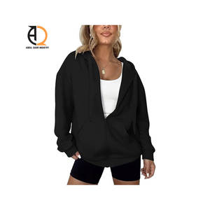 Sudaderas Holgadas Extra Grandes Personalizadas para Mujer, de Felpa, Color Sólido, con Capucha, Talla Grande - Product Image 2