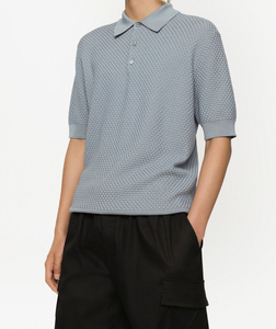 Punto de ganchillo de alta calidad para hombre para Polo personalizado Dry Fit manga corta patrón sólido 100% algodón nuevo diseño Premium - Product Image 3