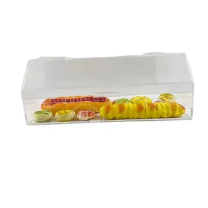 Nhà Máy Bán buôn Acrylic bánh mì hiển thị trường hợp bản lề lật nắp lucite Pastry lưu trữ hộp để bán