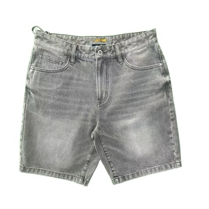 Gris High Street Style tissé brodé coupe ample hommes personnalisable été décontracté ample Denim Shorts 100% coton léger - Product Image 3