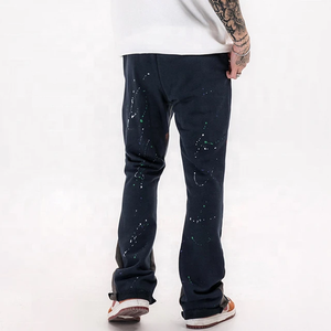 Pantalones de chándal para hombre de alta calidad con serigrafía 2024, pantalones de chándal apilados acampanados informales con cordón en la cintura, pantalones de chándal acampanados - Product Image 4