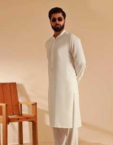 Shalwar Kameez de Diseñador de Primera Calidad para Hombre, Largo y Elegante, Mezcla de Poliéster/Algodón, Transpirable, Talla Grande, Personalizable - Product Image 3