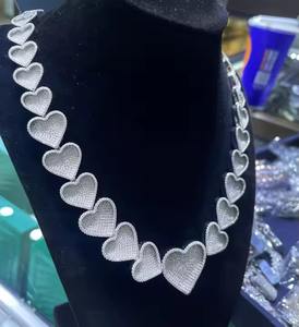 Cuban chain crafted in 925 sterling <b>silver</b> with moissanite diamonds VVS clarity Iced out high quality hip-hop chain collection - Product Image 2