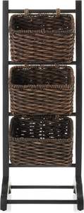 ผู้จัดทอยอดนิยมสําหรับห้องน้ํา ห้องครัว ซักรีด และห้องนั่งเล่น ตะกร้าเก็บผักตบชวาสีดํา - Product Image 5