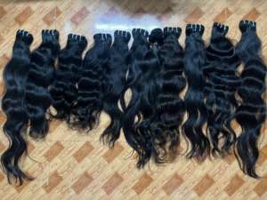 Cheveux vierges indiens Remy ondulés et lisses, qualité 100 grammes, non traités, double trame machine - Product Image 2