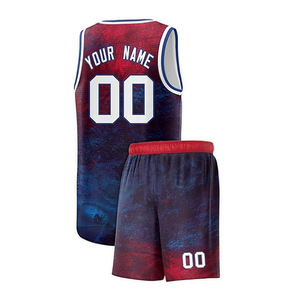 Sleeveless Summer Basketball Uniform Set Stylish Printed New Style with Breathable Plus Size <b>Shorts</b> BSCI Latest Standards - Product Image 3