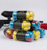 AIFRAN SPORTS Elite Paintball Pod Pack - Noir & Rouge Tactique 4+5 Harnais avec Boucle Robuste et Protection Lombaire Rembourrée