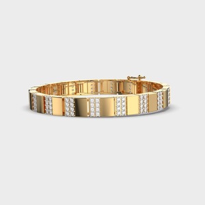 IGI Certified Lab Grown Round Diamond Geometric Link Bracelet in 14K Yellow / White / Rose Gold - Product Image 3