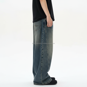 กางเกงยีนส์ทรงหลวมขาโค้งสไตล์เรโทรสำหรับผู้ชาย - Product Image 3