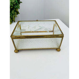 Boîte à bijoux de présentation en métal et verre, cadre doré de taille moyenne, vaisselle, rangement de bijoux, accessoires élégants, organisateur de bijoux - Product Image 6