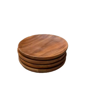 Sous-verres en bois de qualité supérieure Ensemble fait à la main Élégant et durable par l'artisanat en croissant - Product Image 1