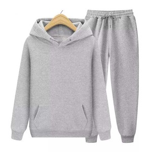 Wholesale <b>Plus</b> <b>Size</b> Hooded Blank Women <b>Jogger</b> <b>Set</b> Custom Cotton High Quality Sports Wear Winter Two Piece Pullover Solid Color - Product Image 3