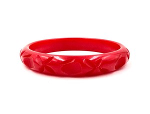 Best Vintage Acrylic Resin Bangle <b>Bracelets</b> Set <b>Red</b> Orange Brown Flower Carved Pattern Unisex Fashionable Jewelry Party Woman - Product Image 2