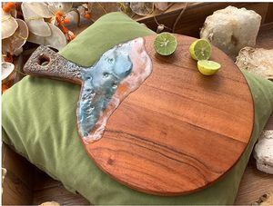 Tabla de cortar de resina y madera duradera de fabricación india, perfecta para cortar frutas, verduras y carnes disponibles a la venta - Product Image 3