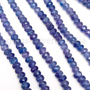 ลูกปัดแทนซาไนต์ธรรมชาติทรงรอนเดลล์เจียระไน  ลูกปัดแทนซาไนต์  อัญมณีพลอยแท้สำหรับทำเครื่องประดับ  ขายส่ง  ขนาด 16 นิ้ว - Product Image 6