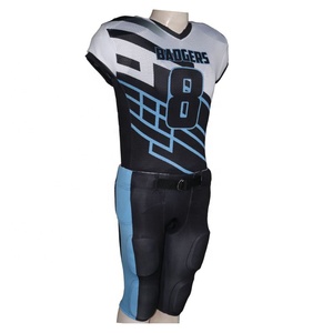 Maillots de football américain à manches courtes en polyester 100% avec impression numérique par sublimation personnalisée, anti-UV, avec nom d'équipe personnalisé pour adultes - Product Image 3