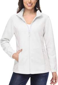 Vêtement d'extérieur en polaire polaire pour femmes en gros, pull à fermeture éclair intégrale respirant et à séchage rapide, poche décontractée, veste en polaire sherpa pour l'extérieur - Product Image 3