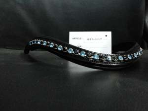 Premium Horse Products Cadena duradera de fijación en caliente Crystal Leather Brow Band Artículo caliente - Product Image 2