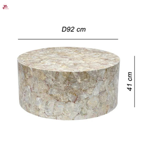 Table basse moderne en nacre faite à la main avec incrustations de coquillages, meubles pour salon de luxe - Product Image 5