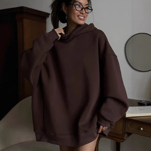 Pull Sweat Manches Longues Coton Polyester Printemps-Hoodies Puff Impression Brodé Uni Teint Solide - Product Image 2